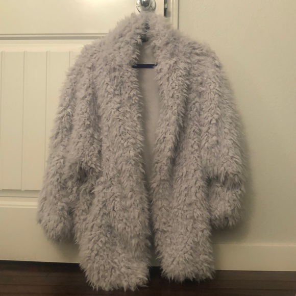 Express Jackets & Blazers - Grey fluffy Teddy Coat